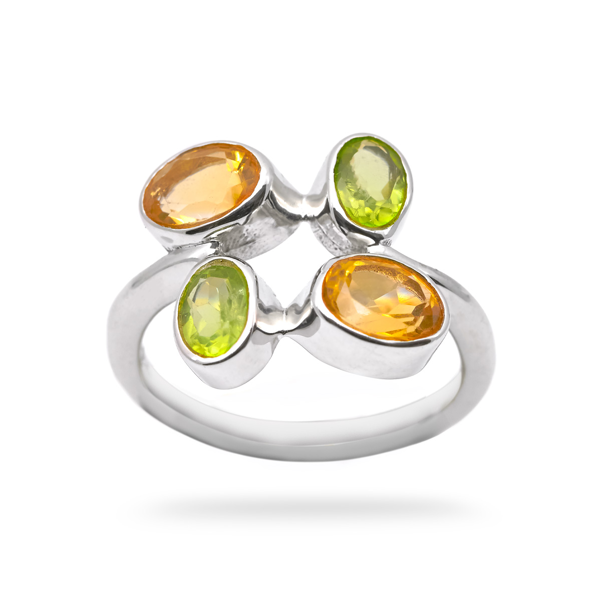 Bague peridot, citrine argent Tessa